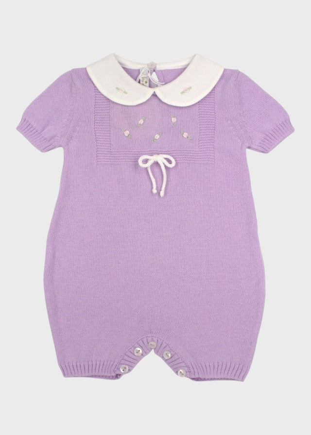 Cotton Romper with Little Roses Lilac 373/L