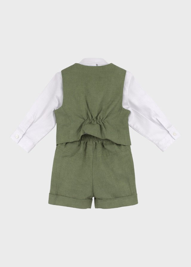 Completo Cerimonia Gilet Bermuda Verde