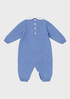 Blauer Baumwoll-Strampler mit Herzchenmuster T29L/1201