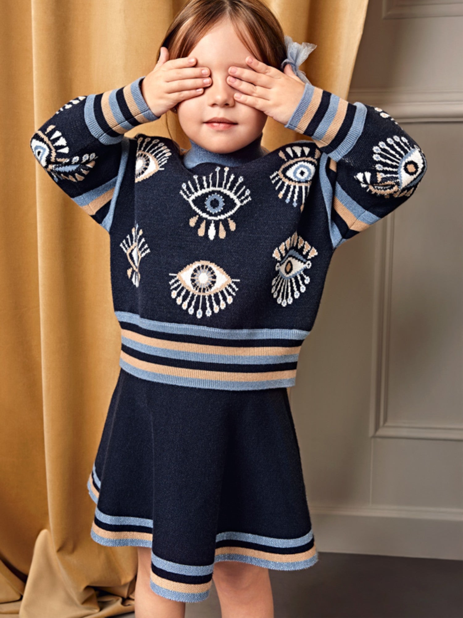 Compl. tricot gonna jacquard Bimba Blu 5540/4 -  NANU' BABY