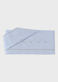 Lenzuolino culla cotone batista azzurro fiocchi ricamati punto vapore nodo d'amore 106x80cm Made Italy PICCOLA GIUGGIOLA ROBERTO