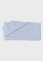 Lenzuolino culla cotone batista azzurro fiocchi ricamati punto vapore nodo d'amore 106x80cm Made Italy PICCOLA GIUGGIOLA ROBERTO