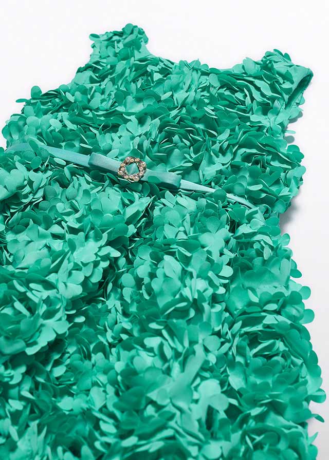 Abito Fiori 3D Turchese 5038/9