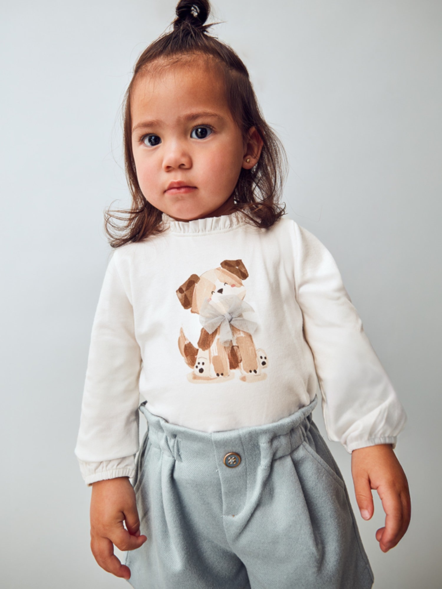 Long sleeve T-shirt for girls CREAM 2075/77