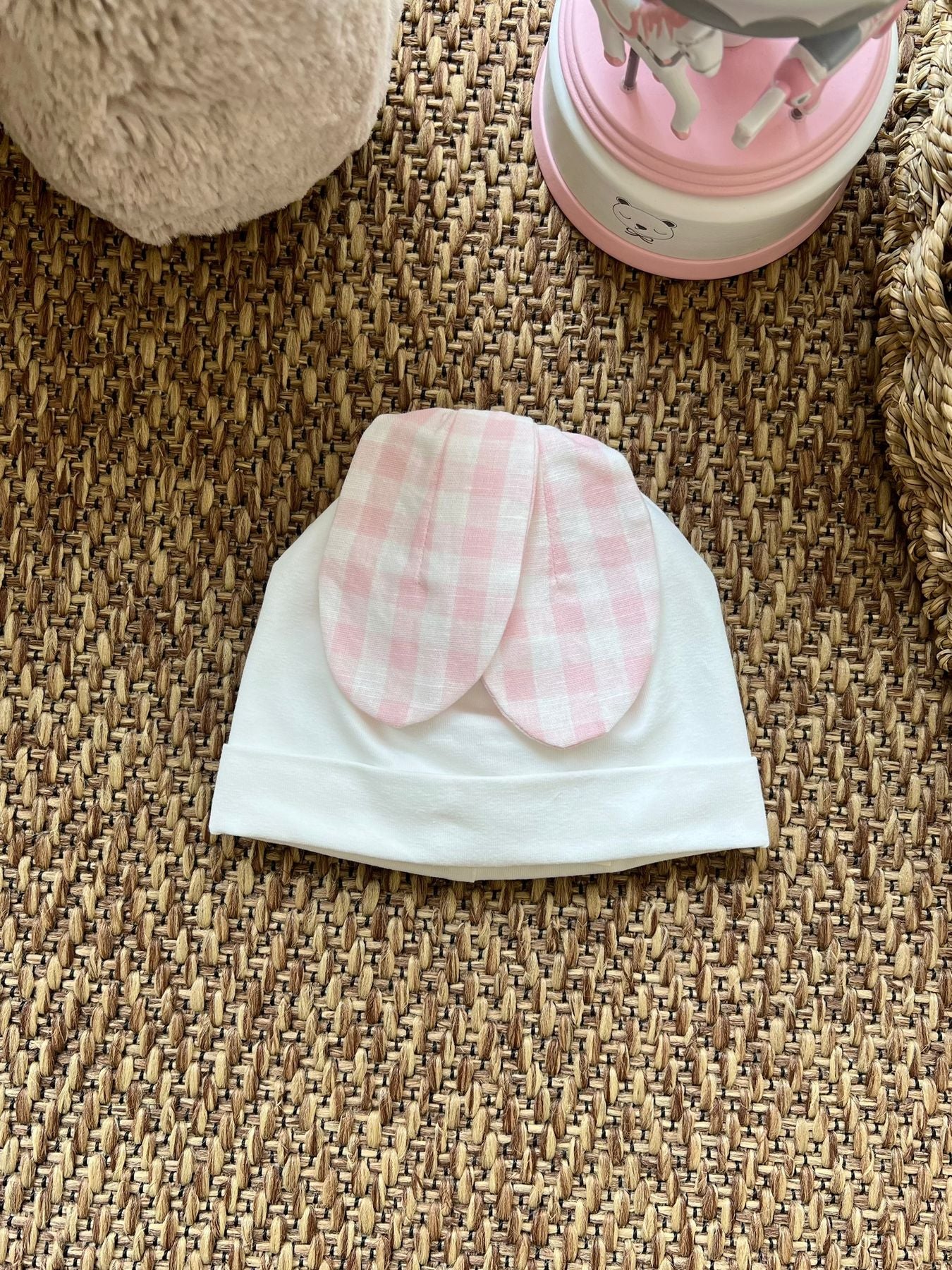 Cuffia Coniglietta Neonata VANIGLIA EL2573 -  NANU' BABY