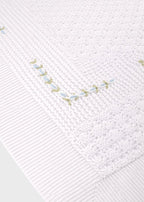 Coperta Fiori Ricamati Bianco SAIT/CO-C