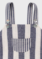 Salopette Bimbo Misto Lino Righina Blu C63278 corredino e abbigliamento neonato | NANU' BABY
