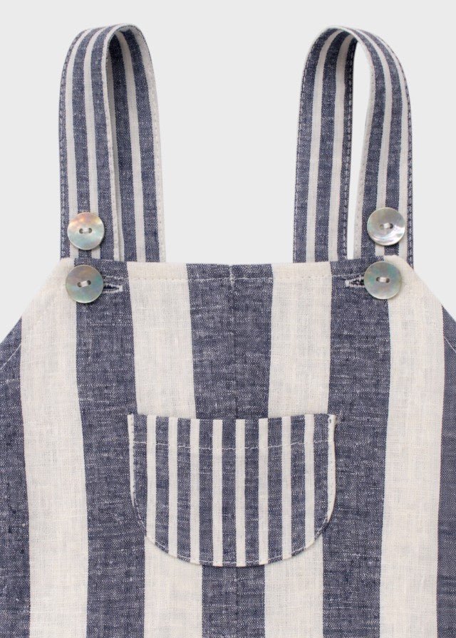 Salopette Bimbo Misto Lino Righina Blu C63278 corredino e abbigliamento neonato | NANU' BABY