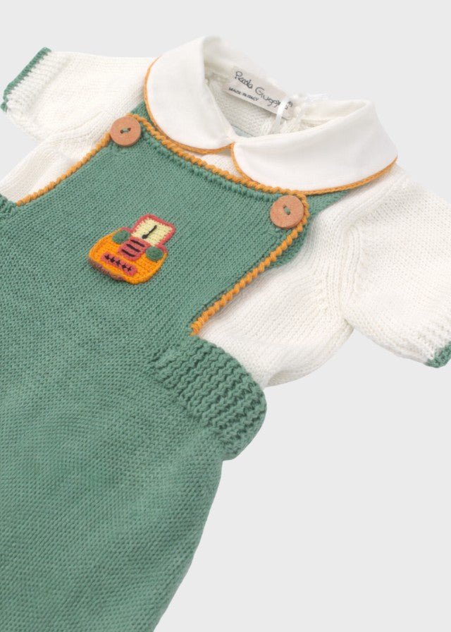 Salopette Cotone Macchinina Verde CETIN/SL - V corredino e abbigliamento neonato | NANU' BABY