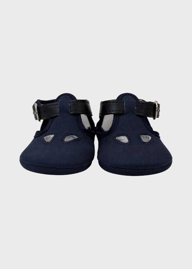 Scarpette Cotone Occhio Blu SM4153/T95/BL corredino e abbigliamento neonato | NANU' BABY