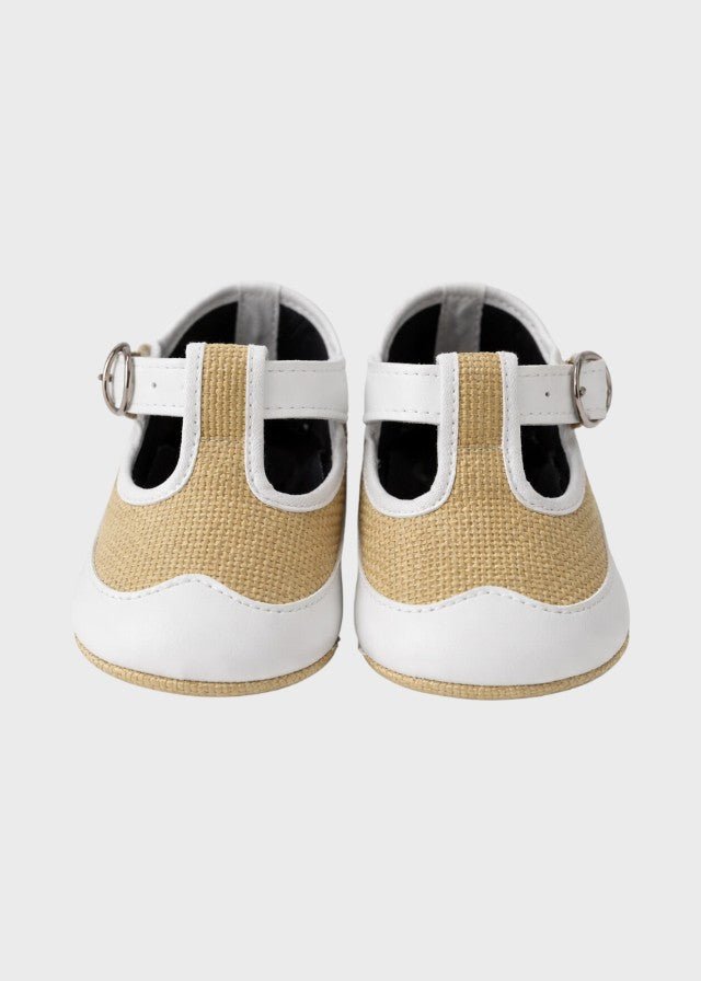 Scarpette Pelle Rafia Beige SM39159/T29 corredino e abbigliamento neonato | NANU' BABY