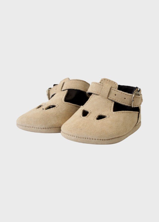 Scarpette Pelle Scamosciata Beige SM4181/T041 corredino e abbigliamento neonato | NANU' BABY