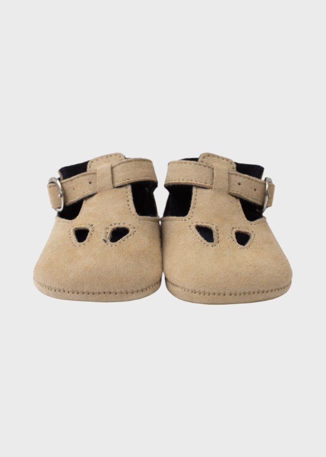 Scarpette Pelle Scamosciata Beige SM4181/T041 corredino e abbigliamento neonato | NANU' BABY