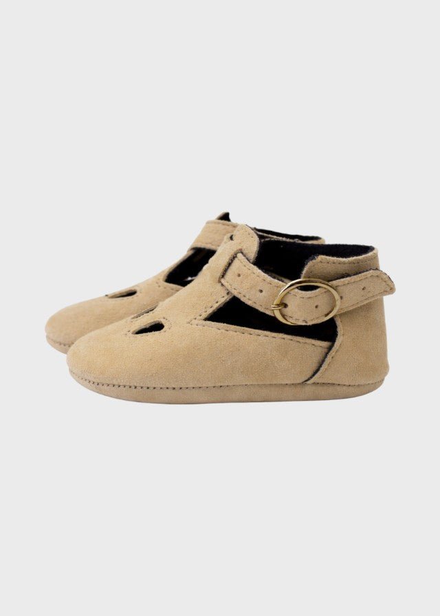 Scarpette Pelle Scamosciata Beige SM4181/T041 corredino e abbigliamento neonato | NANU' BABY