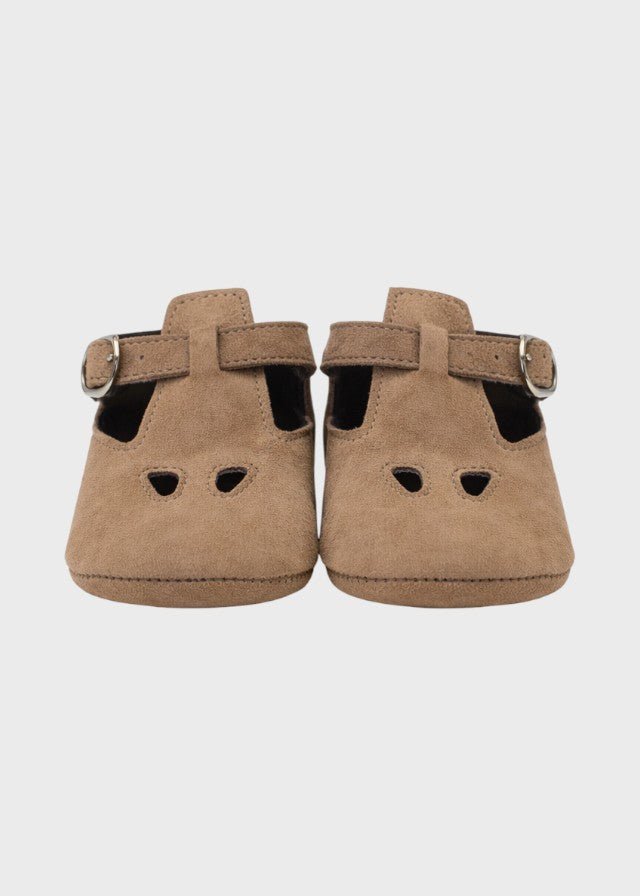 Scarpette Pelle Scamosciata Marrone SM4181/T041/M corredino e abbigliamento neonato | NANU' BABY