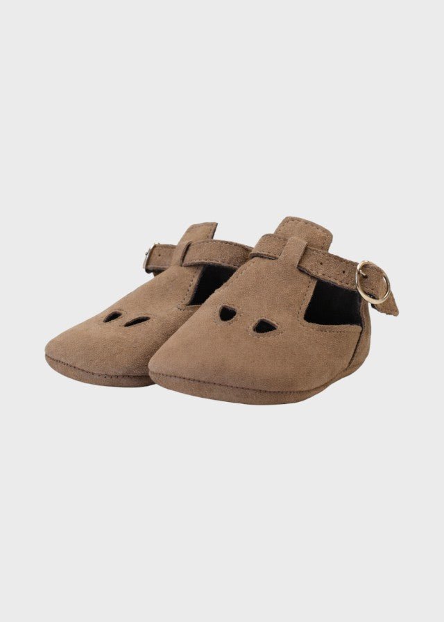 Scarpette Pelle Scamosciata Marrone SM4181/T041/M corredino e abbigliamento neonato | NANU' BABY