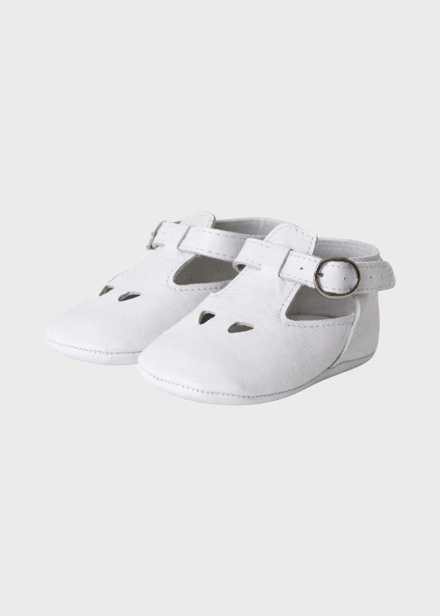 Scarpette Vera Pelle Bianco SM4192/T001/B corredino e abbigliamento neonato | NANU' BABY
