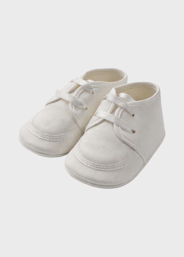 Scarpina Allacciata Cerimonia Panna SM4054 corredino e abbigliamento neonato | NANU' BABY