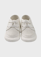 Scarpina Allacciata Cerimonia Panna SM4054 corredino e abbigliamento neonato | NANU' BABY