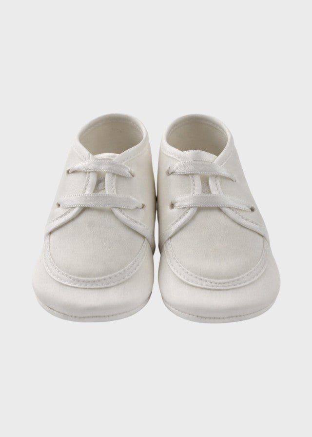 Scarpina Allacciata Cerimonia Panna SM4054 corredino e abbigliamento neonato | NANU' BABY