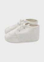 Scarpina Allacciata Cerimonia Panna SM4054 corredino e abbigliamento neonato | NANU' BABY