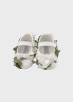 Scarpina Bimba Tessuto Vaniglia Verde EV305SC corredino e abbigliamento neonato | NANU' BABY