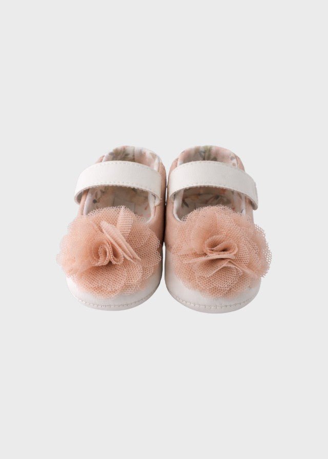 Scarpina Cerimonia Vaniglia Rosa EV311SC corredino e abbigliamento neonato | NANU' BABY