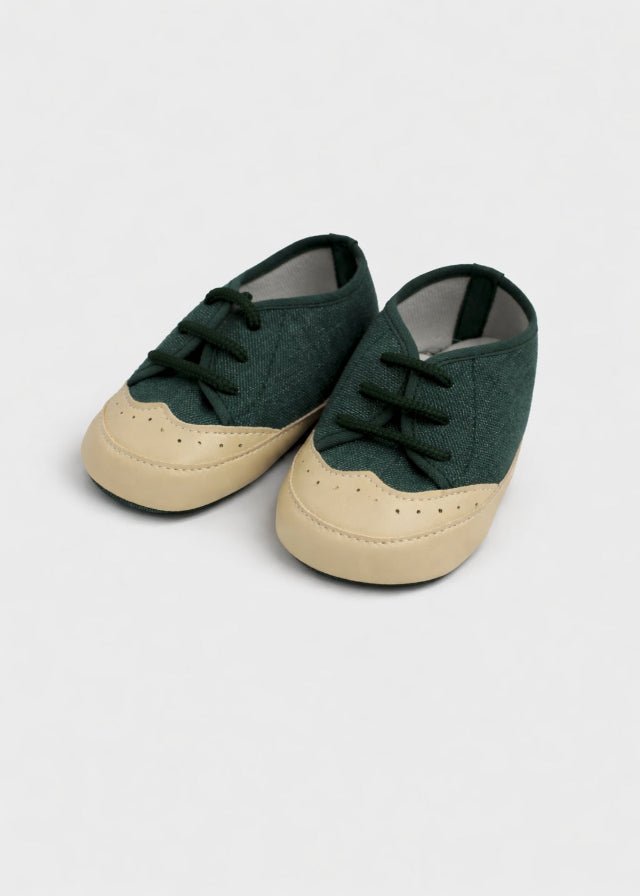 Scarpina Oxford Tessuto Verde SM39164/T26 corredino e abbigliamento neonato | NANU' BABY