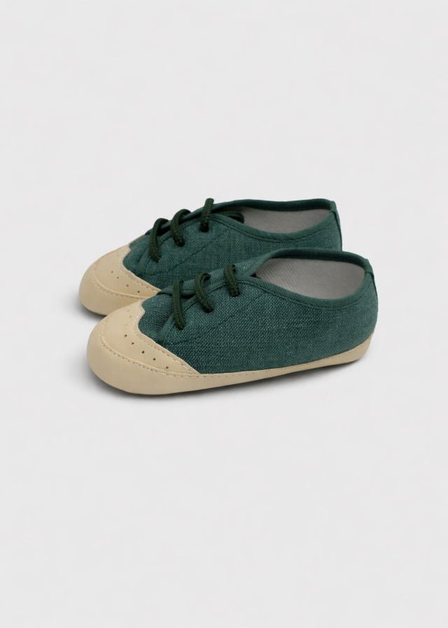 Scarpina Oxford Tessuto Verde SM39164/T26 corredino e abbigliamento neonato | NANU' BABY