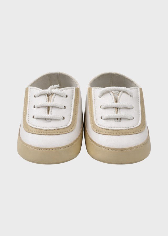 Scarpina Pelle Bicolore Beige SM3985/T003 corredino e abbigliamento neonato | NANU' BABY