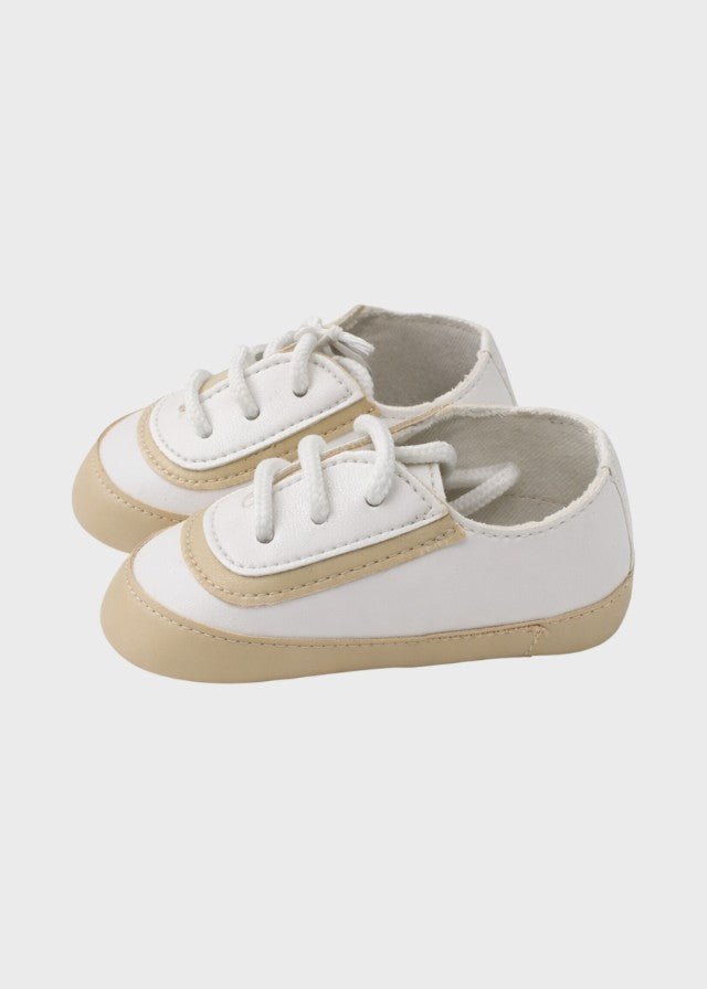Scarpina Pelle Bicolore Beige SM3985/T003 corredino e abbigliamento neonato | NANU' BABY