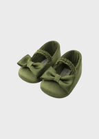 Scarpine Raso Verde Cerimonia corredino e abbigliamento neonato | NANU' BABY