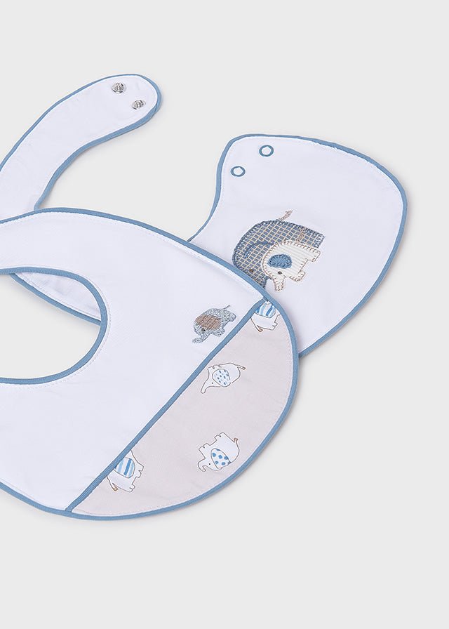 Set 2 Bavaglini Cotone Avorio 9074/40 corredino e abbigliamento neonato | NANU' BABY