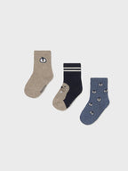 Set 3 calzini fantasia Blu 10008/51 corredino e abbigliamento neonato | NANU' BABY