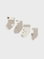 Set 4 calze Beige 2G - 9762/BG corredino e abbigliamento neonato | NANU' BABY