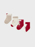 Set 4 calze ROSSO 2G - 9762/RS corredino e abbigliamento neonato | NANU' BABY