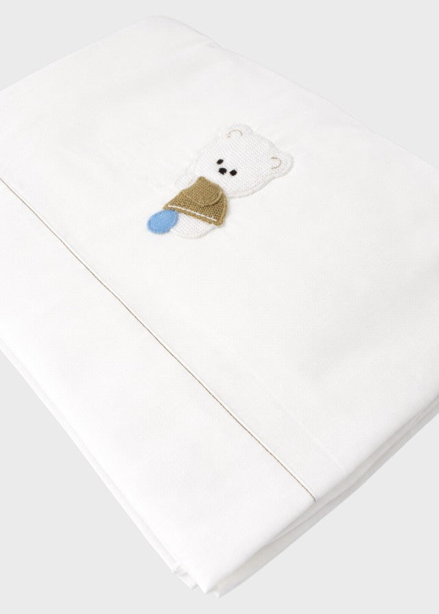 Set Lenzuolino Dondolo Bianco 8045 corredino e abbigliamento neonato | NANU' BABY