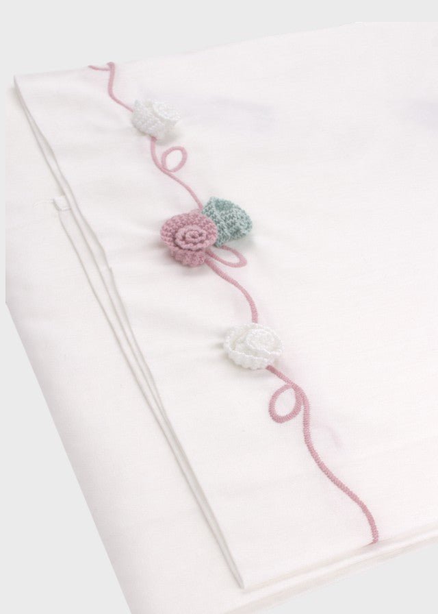 Set Lenzuolino Ricamo Ottanio EK17LE corredino e abbigliamento neonato | NANU' BABY