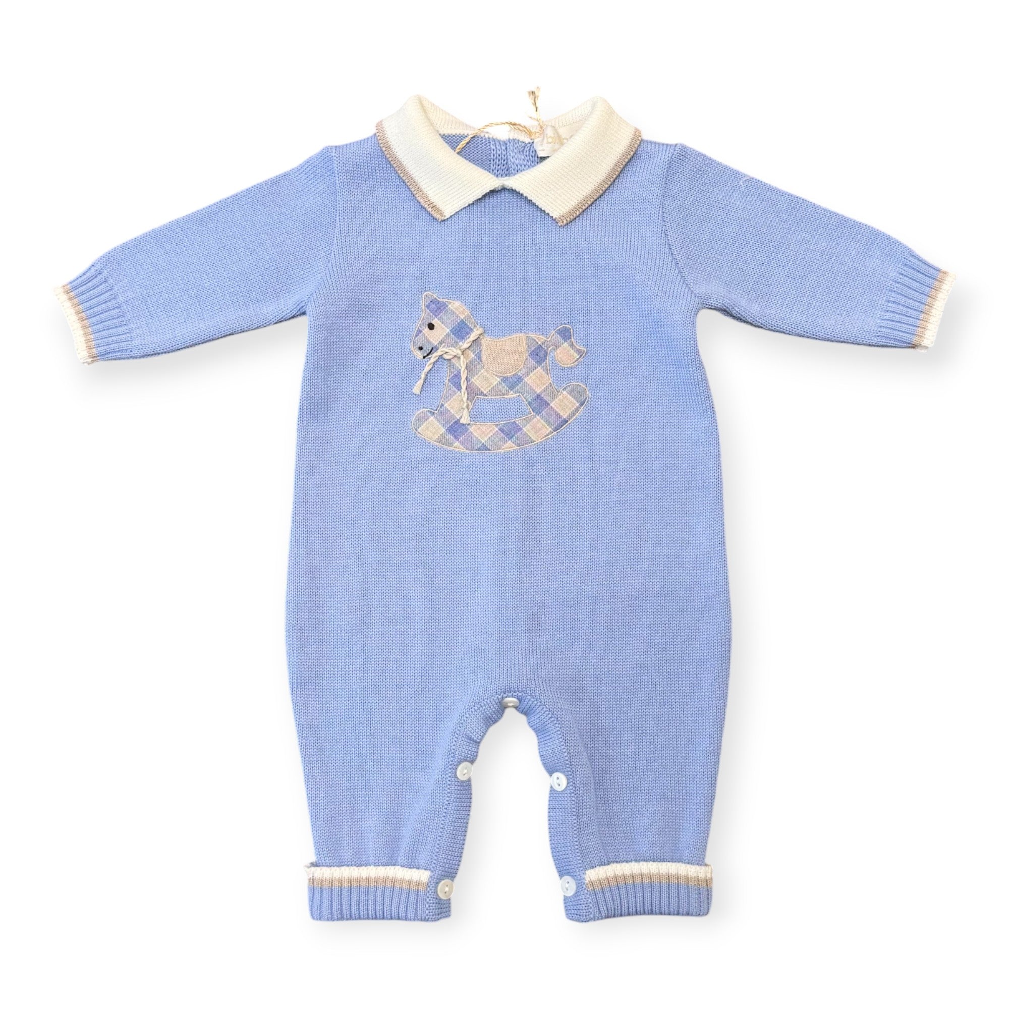 Little Horse 7820 Baby Boy's Mixed Wool Outfit, Light Blue
