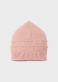 Cuffia neonata cotone rosa ricamo punto smok Made Italy PICCOLA GIUGGIOLA SOFIA