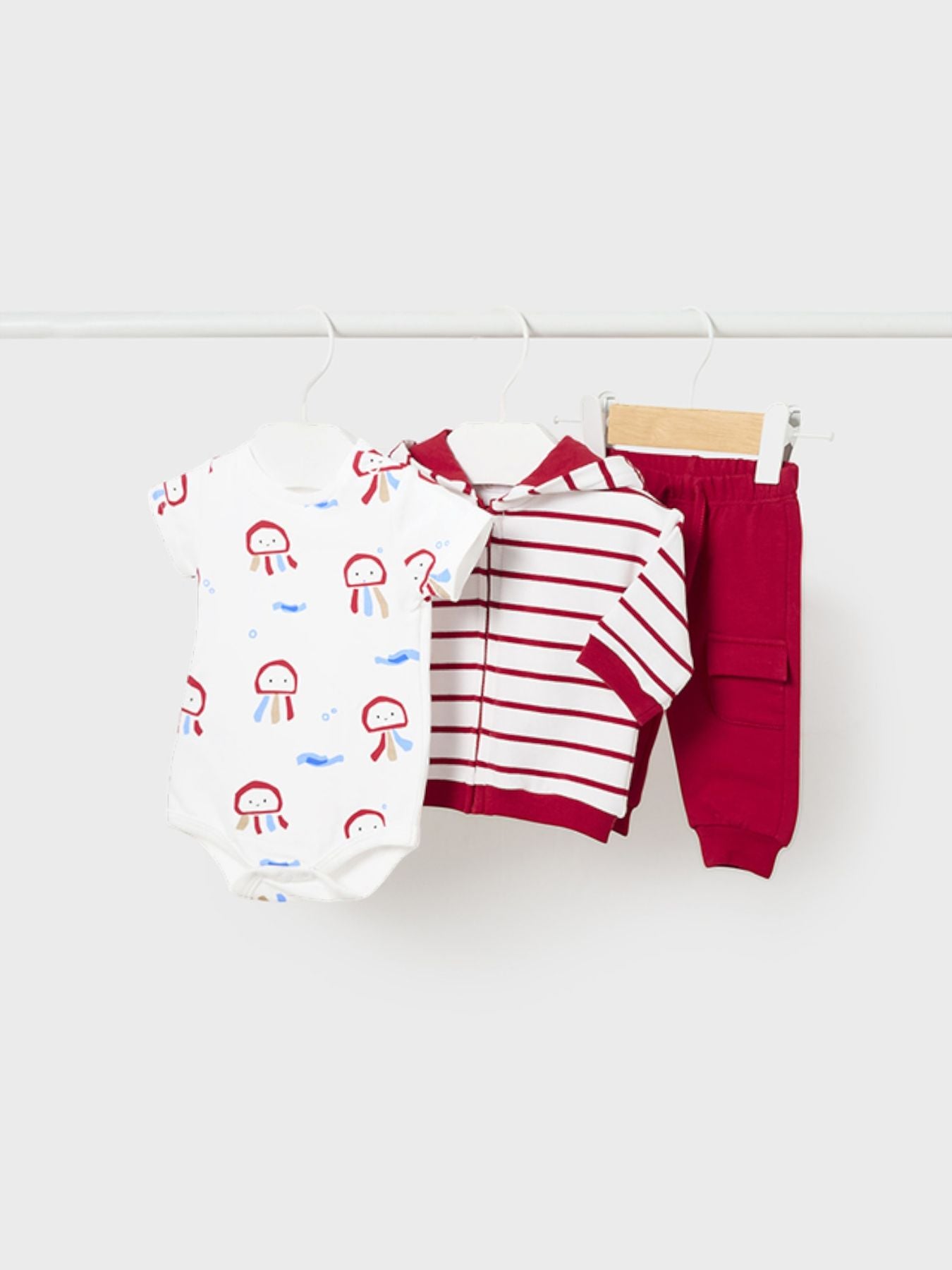 Tuta 3 pezzi body Bimbo ROSSO 1817