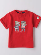 T-Shirt Cotone Girocollo Rosso 3B613/2251 corredino e abbigliamento neonato | NANU' BABY