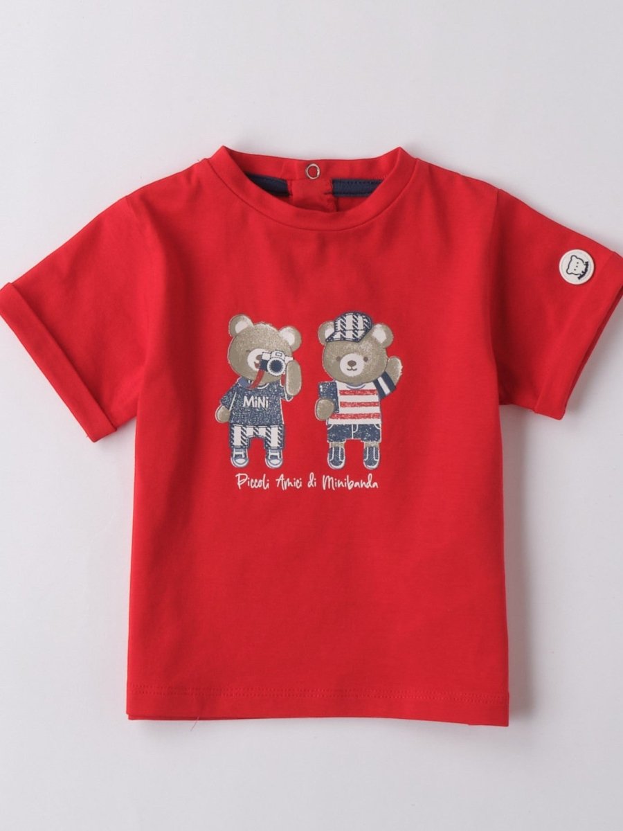 T-Shirt Cotone Girocollo Rosso 3B613/2251 corredino e abbigliamento neonato | NANU' BABY