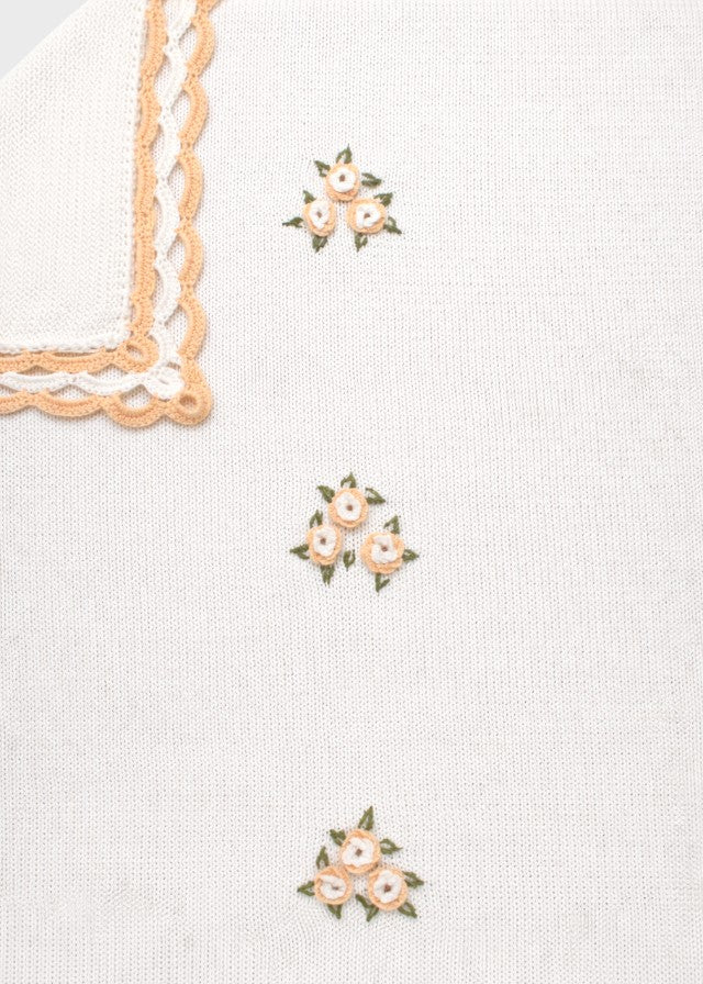 Elfenbeinfarbene Rüschendecke mit Blumenmuster, PROVENCE/CO