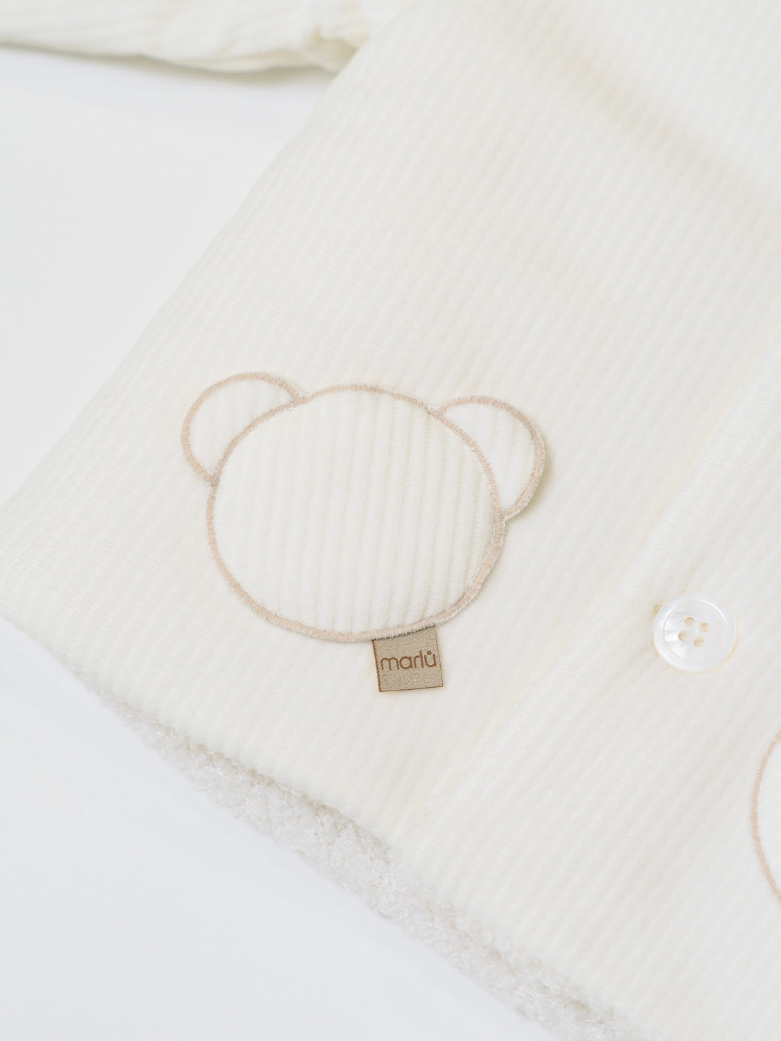 Cappottino con Cappuccio Orsetto Bimbo VANIGLIA IN5940/V -  NANU' BABY