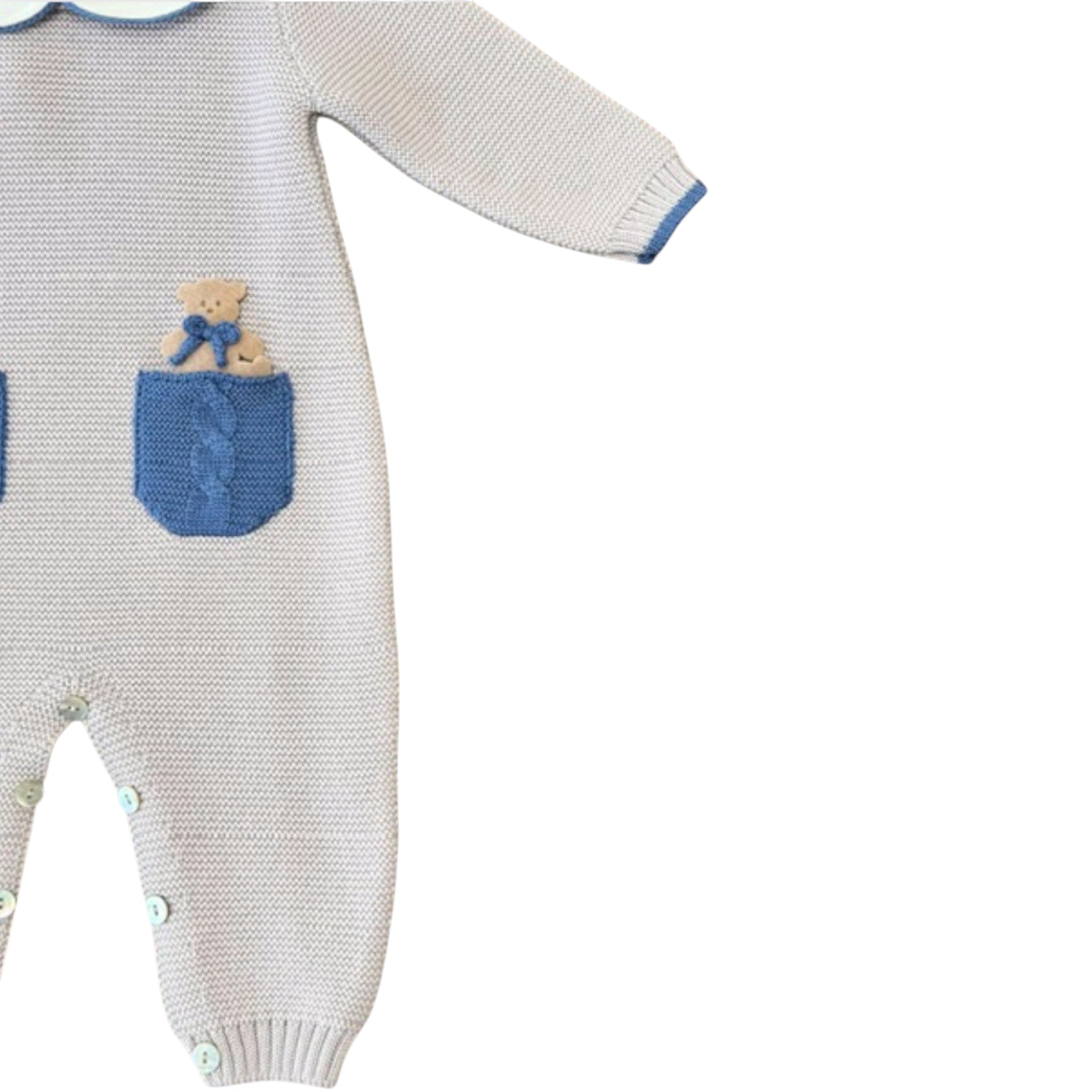 Baby Lord Orsetto 343 Pure Wool Teddy Bear Romper