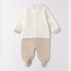 Tutina Due Pezzi Con Piede Neonato Bianco 3F673/112 -  NANU' BABY
