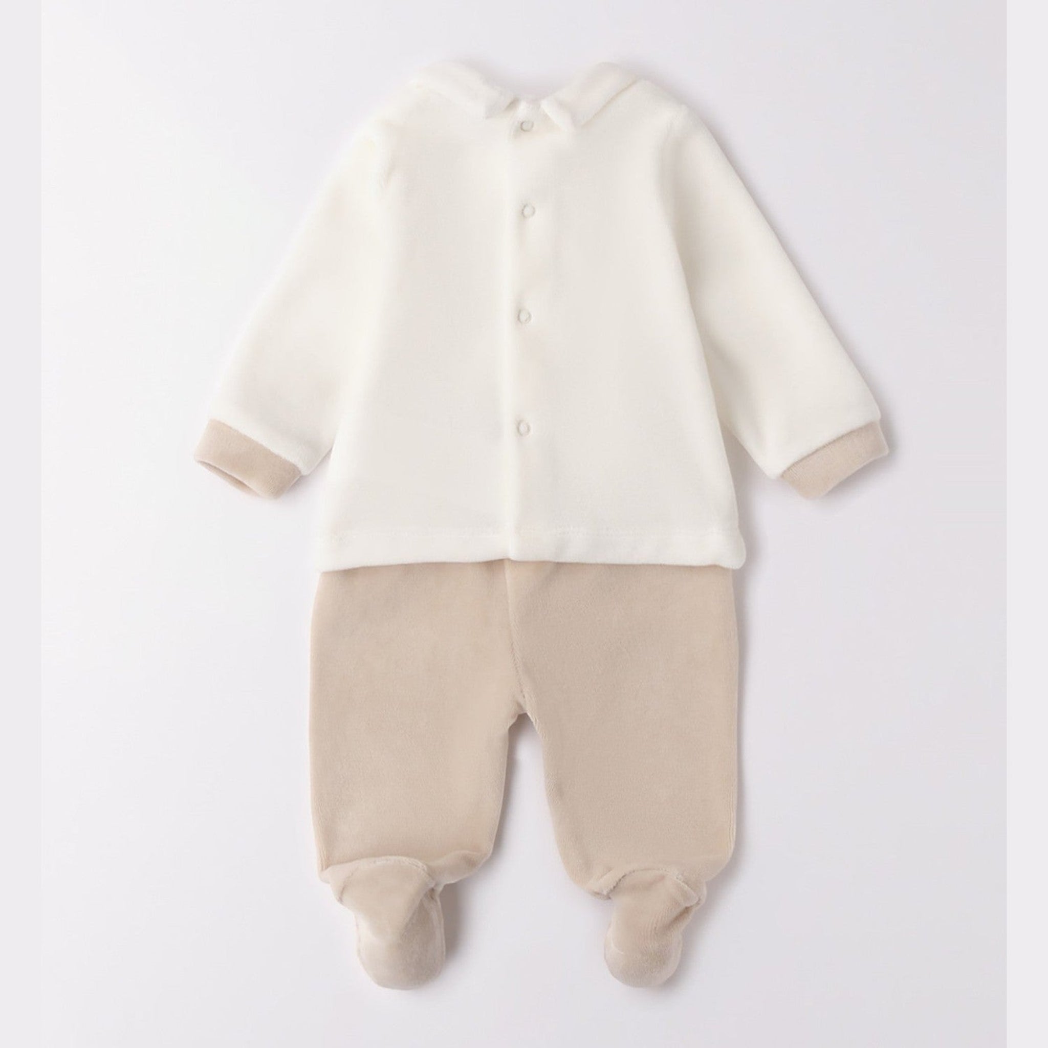 Tutina Due Pezzi Con Piede Neonato Bianco 3F673/112 -  NANU' BABY