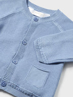 Cardigan Filo Cotone Tricot Azzurro 1380/A