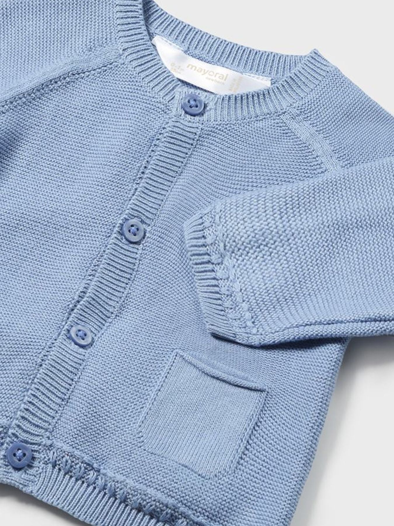 Cardigan Filo Cotone Tricot Azzurro 1380/A